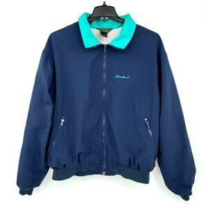 Eddie Bauer VTG 90s Lined Nylon Bomber Windbreaker Jacket Mens Size XL USA Made
